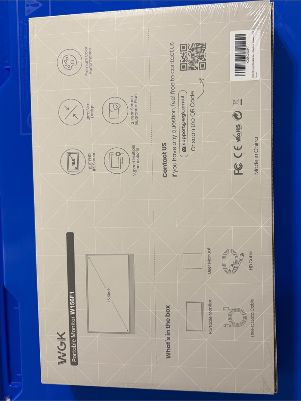 WGK Portable Monitor W156F1 - 15.6" Black